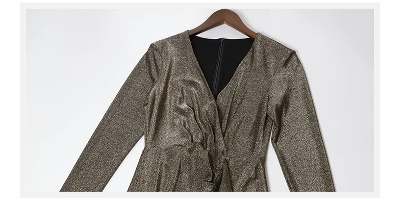 Платье в пол, Осень-зима, вечернее, для вечеринки, Vestidos, женское, сексуальное, с глубоким v-образным вырезом, с оборками, из кусков, с длинным рукавом, платье русалки