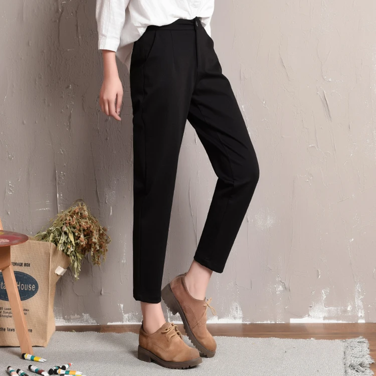 Colorfaith Новинка осень зима женские брюки с высокой талией свободные Формальные элегантные офисные женские брюки в Корейском стиле длиной до щиколотки P9065