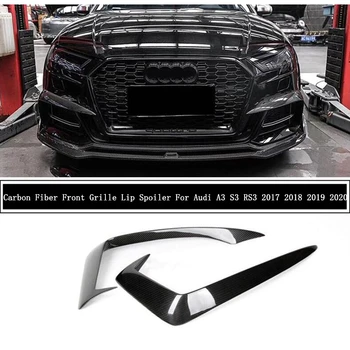 

For Audi A3 S3 RS3 2017 2018 2019 2020 Carbon Fiber Front Grille Lip Spoiler Bumper Diffuser High Quality Auto Accessories