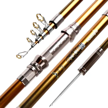 

High-carbon sea fishing rod metal guide ring comes with ground plug Portable 2.1m 2.4m 2.7m 3.0m 3.6m retractable fishing rod