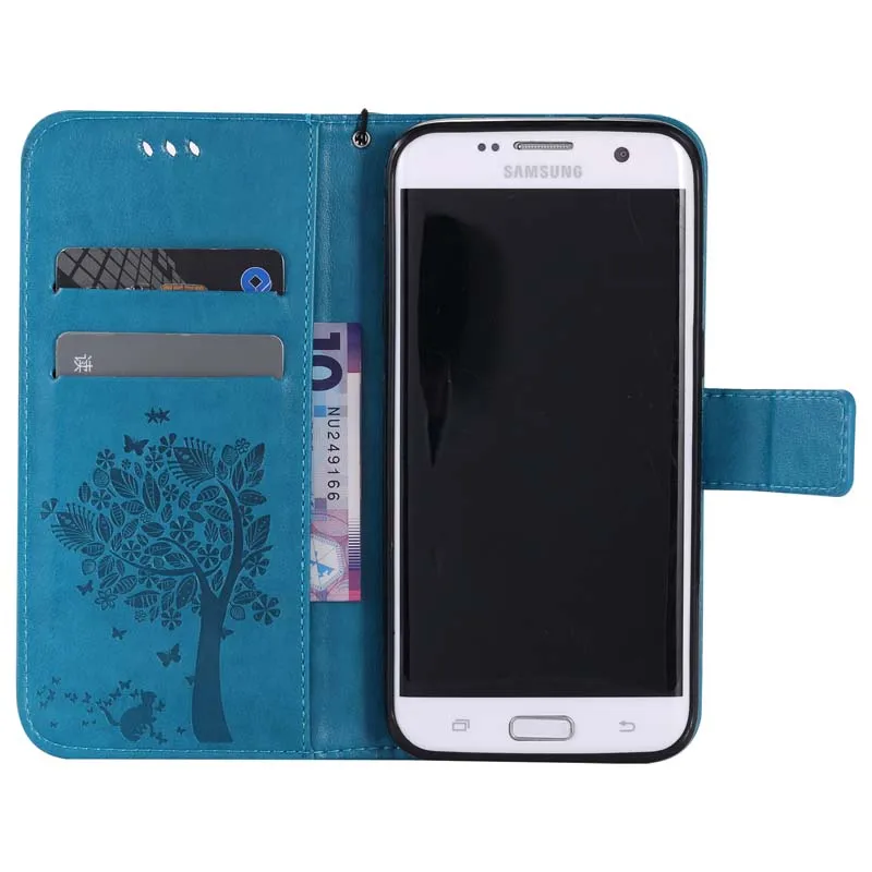 Кожаный чехол кошелек XSDTS для Samsung Galaxy S3 S4 S5 S6 S7 Edge Plus I9300 I9500 I9600 книжка с подставкой