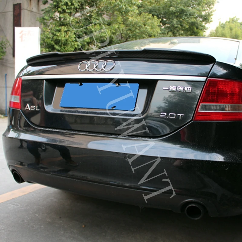 

For Audi A6 C6 2009 2010 2011 2012 Carbon Fiber V Style Exterior Rear Trunk Spoiler Car Tail Boot Wing Decoration