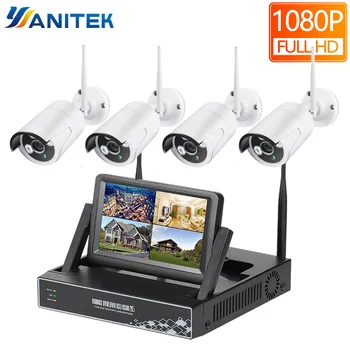 

HD 1080P 4CH Wireless NVR CCTV System 2MP Outdoor Waterproof WiFi IP Camera Security Video Surveillance Kit 7 inch LCD Display