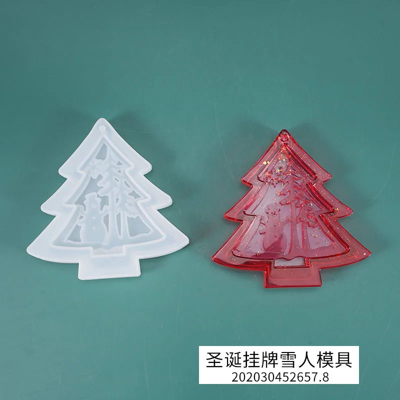 

DIY Christmas Series Crystal Epoxy Resin Mold Christmas Tree Letter Silicone Mold Decoration Christmas Silicone Mold For Resin