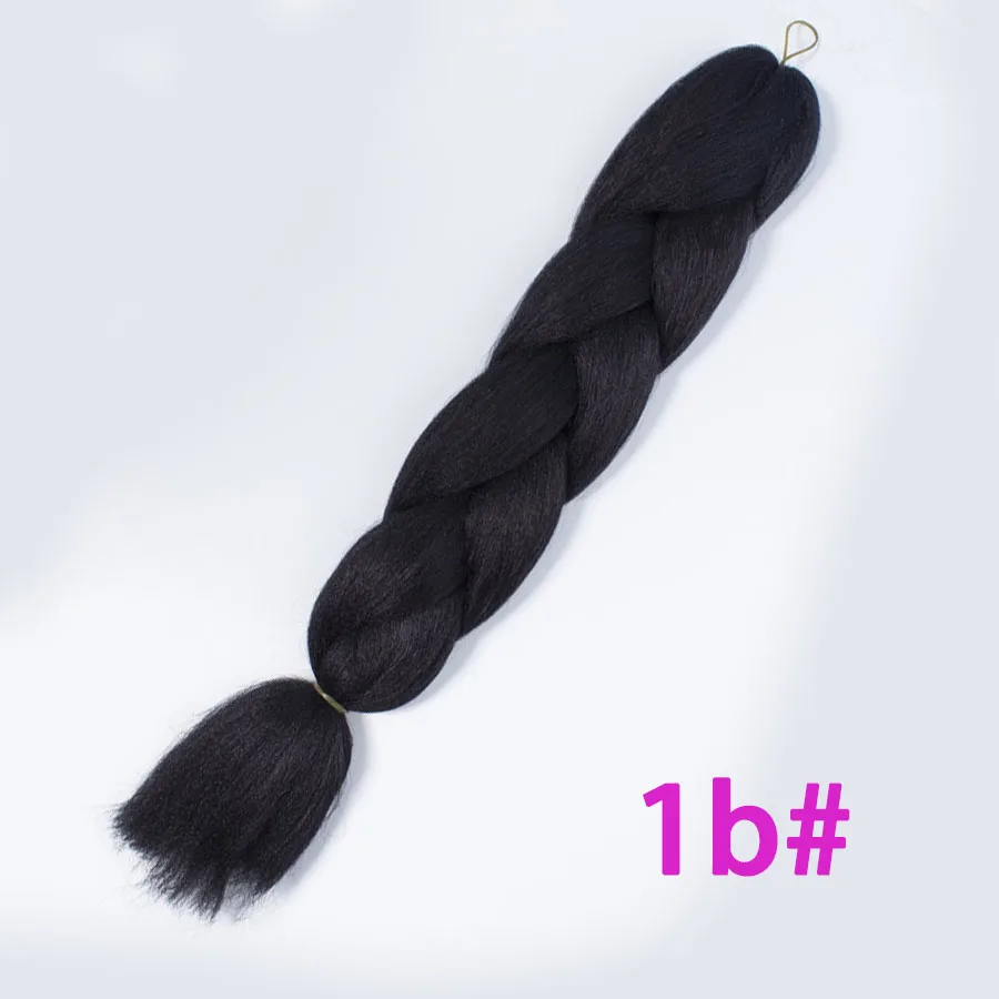 24 дюйма 100 г Ombre синтетические плетеные волосы для наращивания на крючках косички огромные косички два тона Ombre цвет розовый черный - Цвет: 1B/30HL