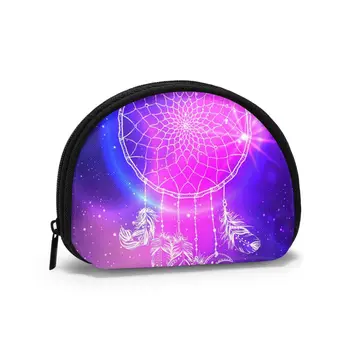 

Talisman Dreamcatcher Feathers And Moon Night Sky Classic Style Wallet Genuine Wallets Short Purse Card Holder Wallet Woman