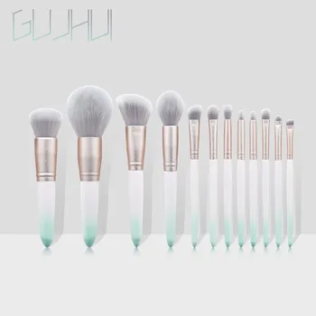

12-Piece Make-up Brush Makeup Face Powder Scrub Gradient Green Color Beauty Tools