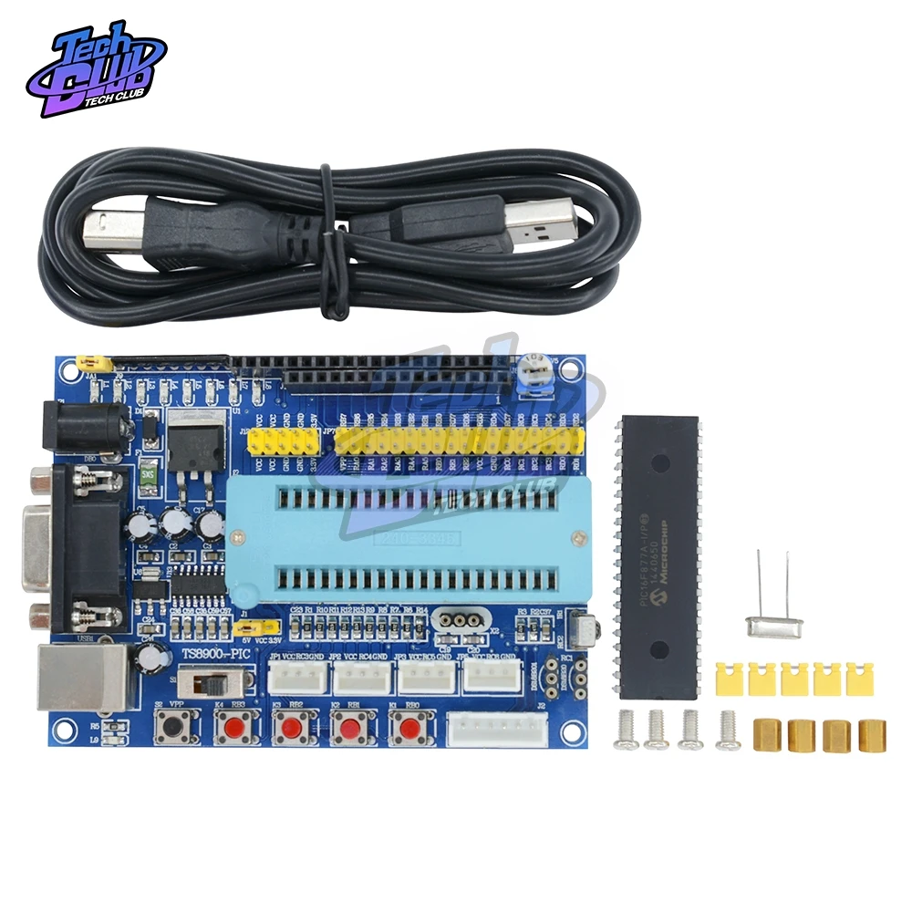 DC 12 В 16F877A USB PIC макетная плата PIC JTAG минимальная система микроконтроллер модуль MAX3232 ISP IO ICSP программный эмулятор