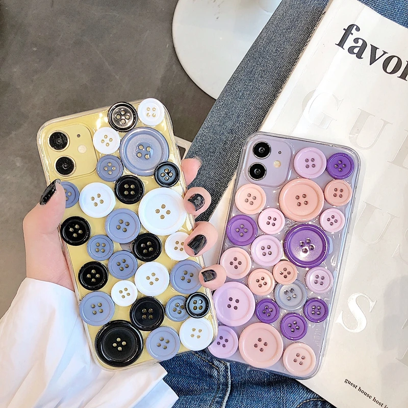 Insta Style Candy Color Button Soft Silicone TPU Phone Cover For Apple iPhone SE 2nd Gen X XR XS 11 Pro Max 8 7 Plus Case Coque | Мобильные