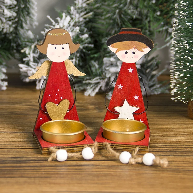 

Nordic Party Candle Holders DIY Christmas Ornaments Painted Candlestick Decorations Candle Holder Christmas Decoration For Home