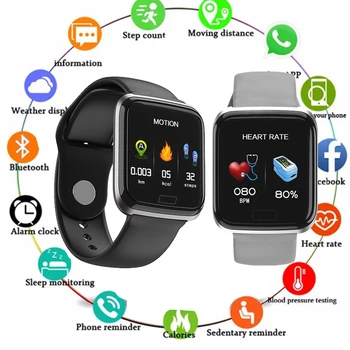 

Smart Watch Bracelet Ports Waterproof Fitness Heart Rate Blood Health Monitoring Pressure Health Step Remote Watch PK A1 GT08