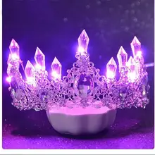 Головной убор невесты корона Роскошные Великолепные блестящие брак аксессуары корейский стиль разноцветными огоньками свадебные аксессуары