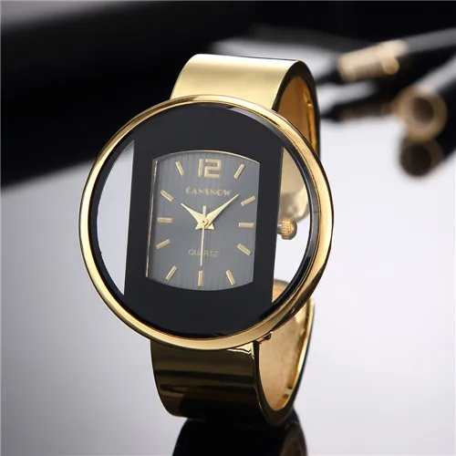 Gold Black Женские часы, новинка, роскошный бренд, браслет, часы, золото, серебро, циферблат, женское платье, кварцевые часы, хит, bayan kol saati - Цвет: Gold Black