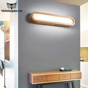 

Modern Vanity Mirror Lights Creative Solid Wood Bathroom Led Wall Lamp Living Room Bedside Decoration Wall Sconce Hotel Lighting