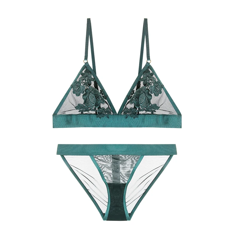 Французский стиль кружевной бюстгальтер без косточек Bralette Сексуальная треугольная чашка женское нижнее белье без подкладок бюстгальтер