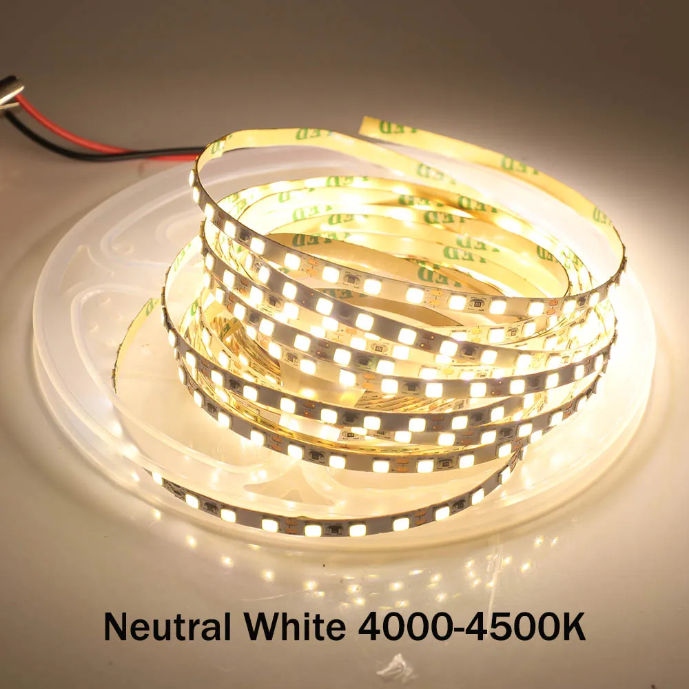 5 м 12 В постоянного тока светодиодный светильник SMD2835 120 светодиодный s/M светодиодный ленточный 4 мм PCB гибкий светодиодный светильник для подсветки светодиодный светильник для украшения - Испускаемый цвет: Neutral White