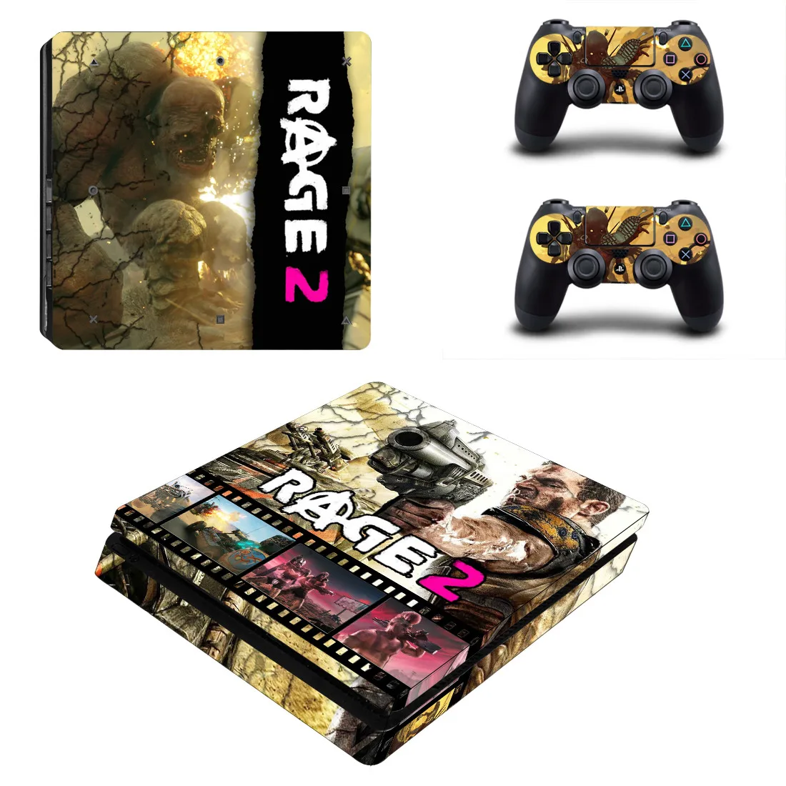 Тонкие наклейки PS4 PS 4 Play station 4 Slim Rage 2 Skin стикеры Наклейки Adesivos для playstation 4 Slim консоль и контроллер