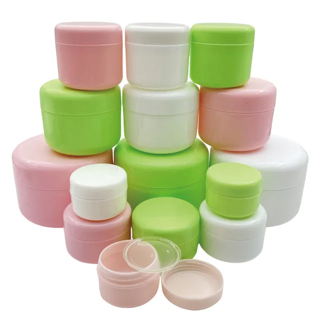 30Pcs 10g/20g/30g/50g/100g Empty Makeup Jar Pot Refillable Sample bottles Travel Face Cream Lotion Cosmetic Container White 1