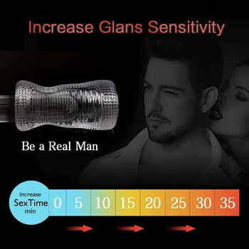 transparent Masturbation Soft Stick cup men penis Massager Ejaculation delay trainer Male sex toys Ghost Exerciser Pocket Pussy 6