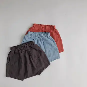 

2020 New Arrival Girls Boys Cotton Linen Shorts Summer Kids Shorts 2-7 years PY919