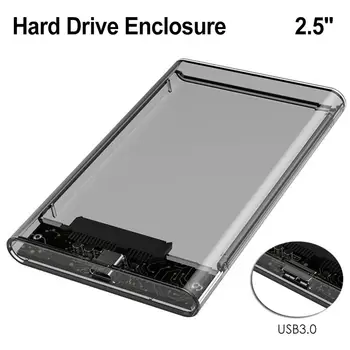 

2.5'' Transparent Type C HDD Case USB 3.0 Gen2 10Gbps Hard Drive Enclosure Support UASP Protocol With Type-C to C Cable SSD Box