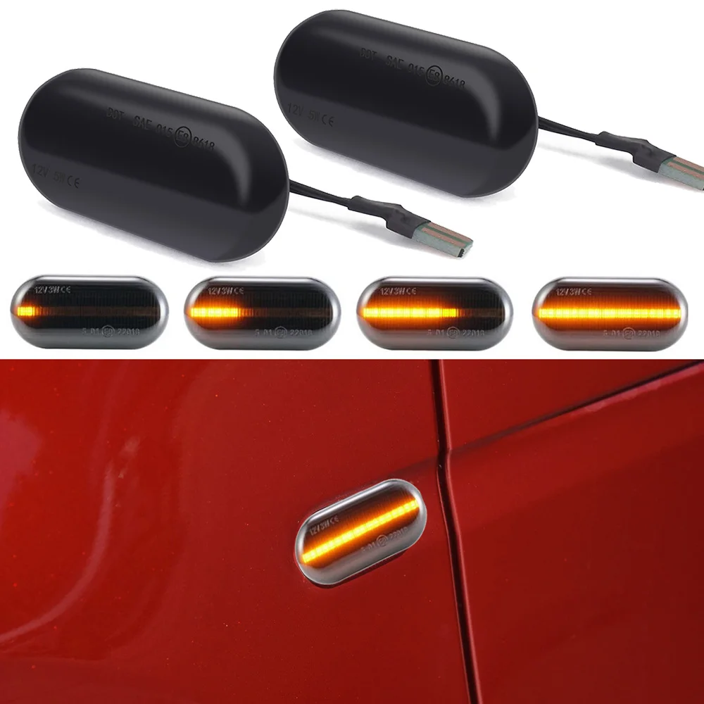 

2pcs Yellow Flowing Marker Light LED Fender Turn Signal Lamp Car Tuning For Smart Fortwo Coupe Hatchback Cabriolet Supplies