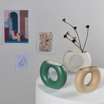 

Cutelife Korean Style White Ceramics Vases For Decoration Small Vase Decoration Home Office Ornaments Nordic Vases For Flowers