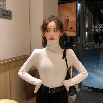 

PX2682 2020 new Korean version of solid color all-match slim long-sleeved T-shirt