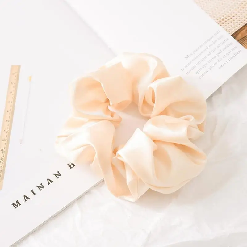 

New Satin Cloth Large Intestine Hair Ring Set Solid Color Circle Rope Women Charm Scrunchies Stretch Ponytail Accessorie Gifts