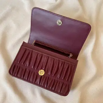 

2020 Vintage genuine leatherFashion Casual Designer Shoulder Bag luxury Handbag For Women hobo bag Pleated simple lambskin bag