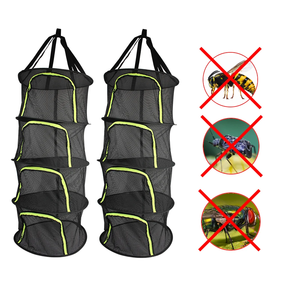 Dryer Bag Mesh Herbs Drying Net Organizer 4 Layers Hanging Basket