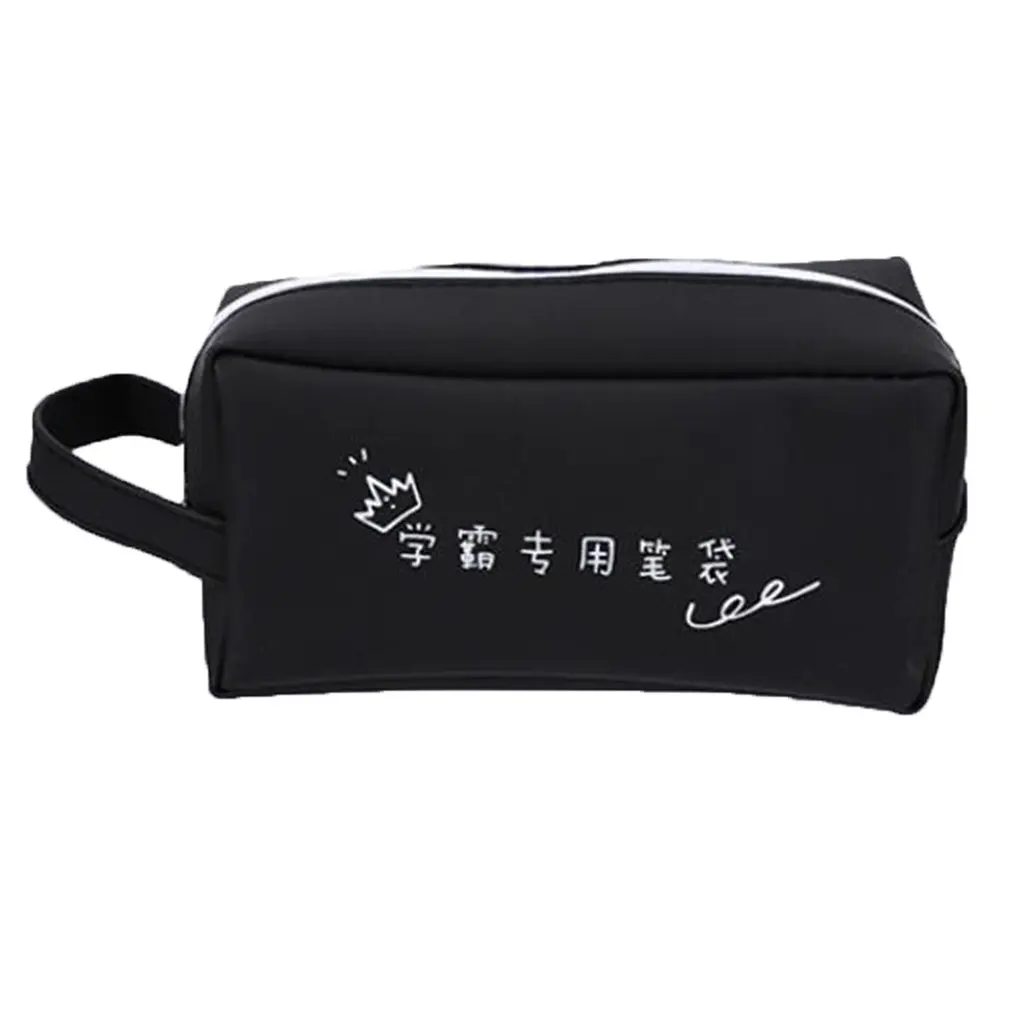 Large Pencil Silicone Cute School Supplies Stationery Gift Cartoon Cat Black White King Pencil Box Pencil Bag