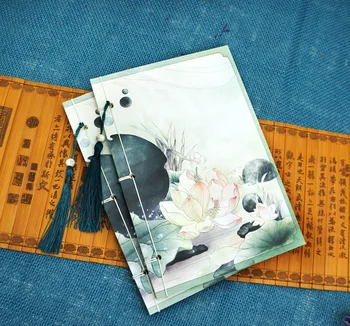 

Chinese style antique thread-mounted handmade gift book with vertical eight lines vertical inner travelers notebook