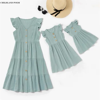 

Mother And Daughter Clothes Summer Family Matching Clothes Sleeveless Cotton Mom Daughter Dresses Mommy And Me Clothes