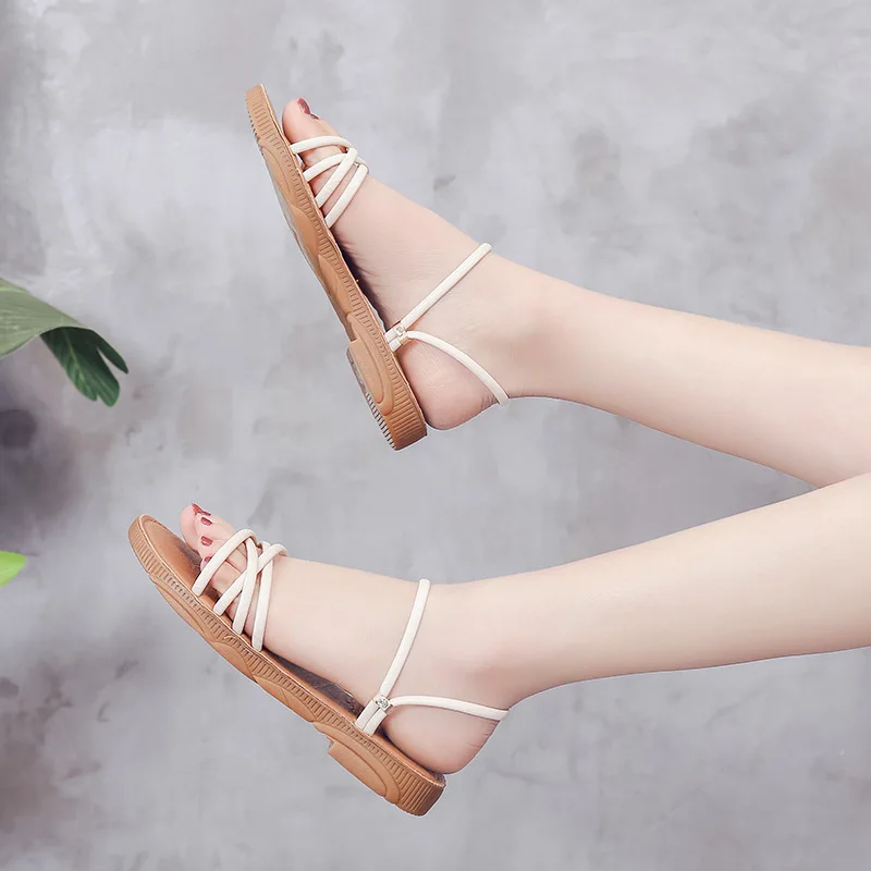 

Double Purpose WOMEN'S Sandals Gladiator Sandals Student Fashion 2019 New Style Summer Flat Top Shoes Versatile WOMEN'S Sandals