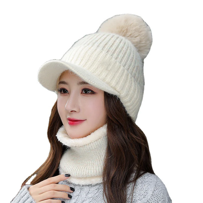 New Women Autumn Lady Cap Winter Girl Sweet Hairball Pullover Household  Fleece Warm Woolen Female POM Poms Hat - China Winter Hat and Woolen Hat  price