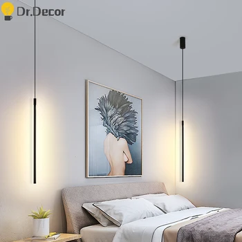 

Nordic LED Pendant Lights Living Room Decoration Bedroom Decor Bedside Long Strip Pendant Lamp Loft Hanging Lamp Indoor Lighting