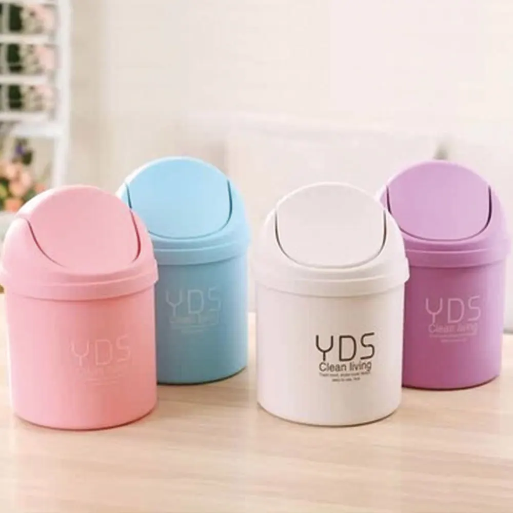 

1 Pcs Creative Mini Desktop Trash Can Home Kitchen Desk With Lid Trash Can Living Room Debris Storage Cleaning Bucket