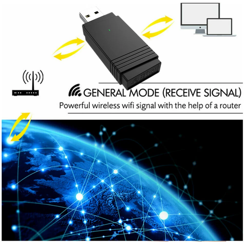 USB 3.0 Wi-fi 1200Mbps Adapter Dual Band 2.4Ghz/5.8Ghz Bluetooth 5.0/WiFi 2 in 1 Antenna Dongle MU-MIMO Adapter for PC Laptops wifi adapter