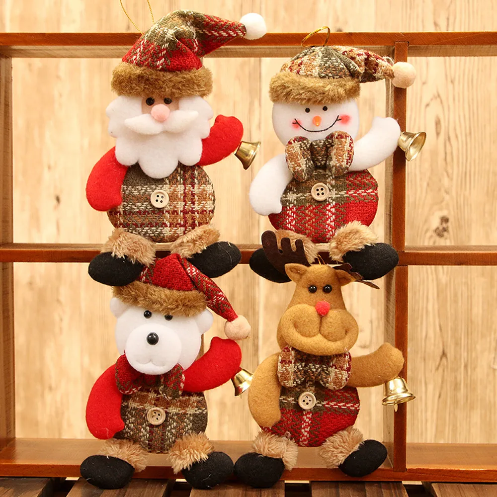 Рождественская елка подвесное украшение Рождественские украшения подарок прекрасный Санта-Клаус со снеговиками, с северными оленями игрушка кукла праздничные подвесные украшения#30