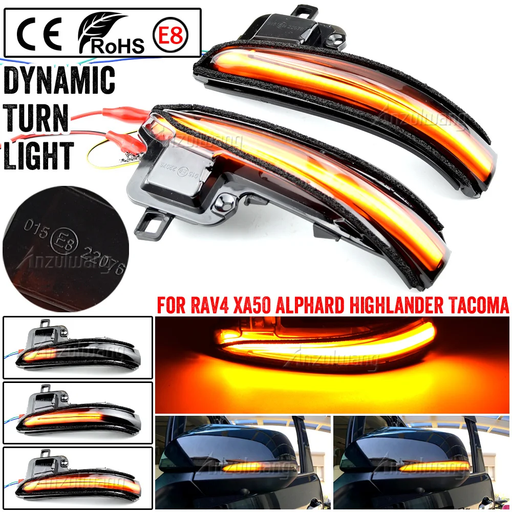 

LED Dynamic Turn Signal Light Mirror Indicator For Toyota Alphard Tacoma Vellfire 16-19 RAV4 XA50 Highlander 2020 For Lexus LM