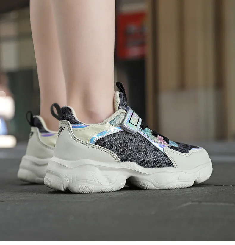 2019 Autumn Leopard Girls Sneaker Kids Shoes Fashion Breathable Pink Casual Sports Running Shoes For Girl Brand Children Shoes (9)