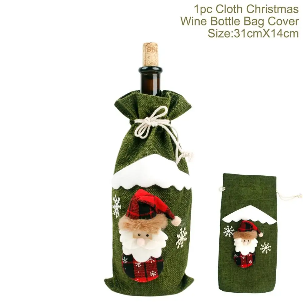 Green Santa Claus Huiran, льняные рождественские олени, снеговик, настольная дорожка, рождественские украшения для дома, рождественские украшения, новогодние, Navidad - Цвет: Green Santa Claus