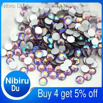 

1440PCS/Pack SS3-SS20 Light Amethyst AB Non Hotfix Flatback Rhinestones Nail Rhinestones For Nails 3D Nail Art Decoration Gems