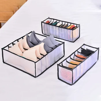 Nowa składana bielizna szuflady organizery dzielniki szafa komoda pojemnik z przegródkami do przechowywania odzieży pudełko na biustonosze szaliki krawaty skarpetki Box tanie i dobre opinie CN (pochodzenie) Włókniny tkaniny