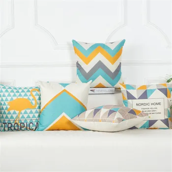 

Color Decorative Pillows Geometric Cushion For Sofa Decor Throw Pillows mustard Pillow