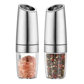 

AFBC 2 Stainless Steel Electric Grinders Pepper Grinder Electric Gravity Salt and Pepper Grinder Automatic Grinder