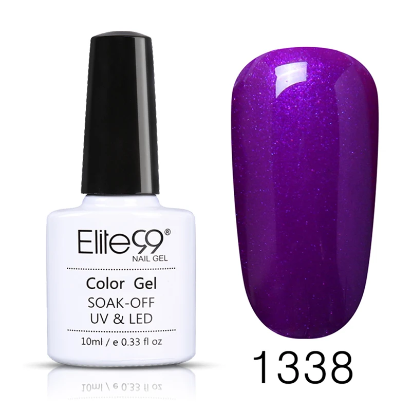 Elite99 10 MLUV, Гель-лак для ногтей, светодиодный, лампа, Гель-лак, Гель-лак, чистый цвет, Полупостоянный Гель-лак, грунтовка для ногтей - Цвет: 1338