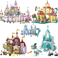 Новые Строительные блоки Эльза, Анна, Белль, Ариэль, Моана, Золушка, ледяной замок, кирпичи, принцесса, друзья, рождественские игрушки