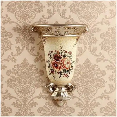 K Backwall pendant resin vase, wall pot, basket, family living room background decorative handicraft pendant home decoration - Цвет: K